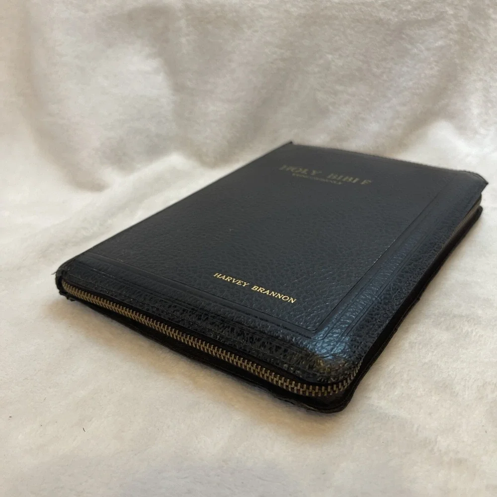 Vintage Holy Bible KJV Red Letter Concordance zipper‎ cover black